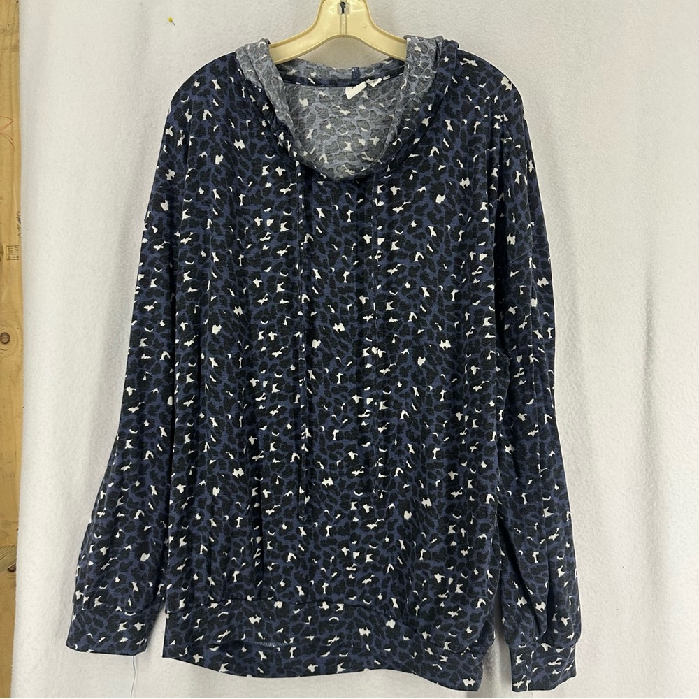 BP Cheetah Print‎ Pullover Hoodie Womens Small Blue